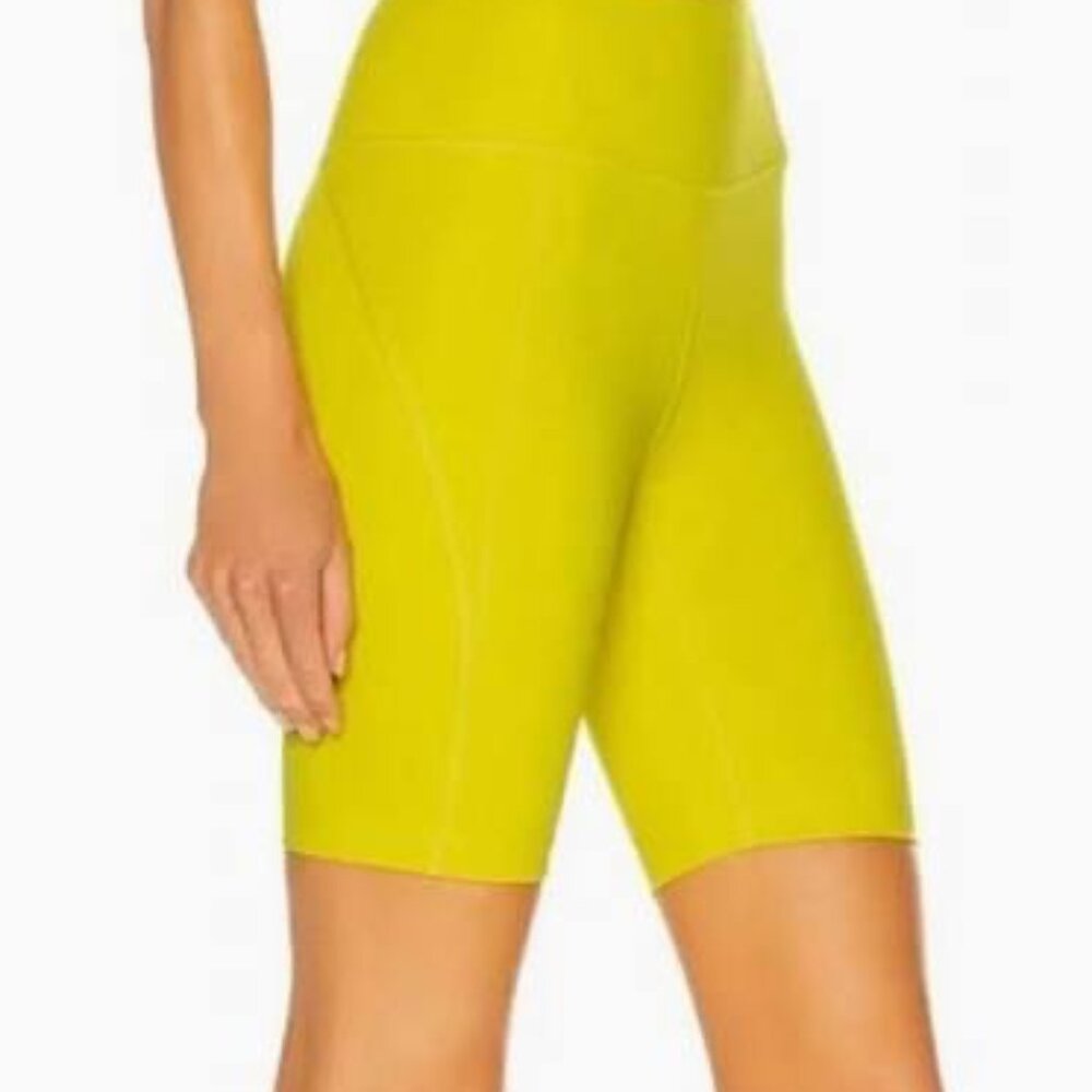girlfriend collective Lime Green High-Rise Bike Shorts